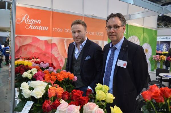Alexander Brjuhins and Klaus Wolf of Rosen Tantay at one of the previous editions of FlowersExpo Moscow.