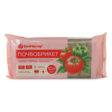 Почвобрикет Томат и перец, 10л, питательный грунт