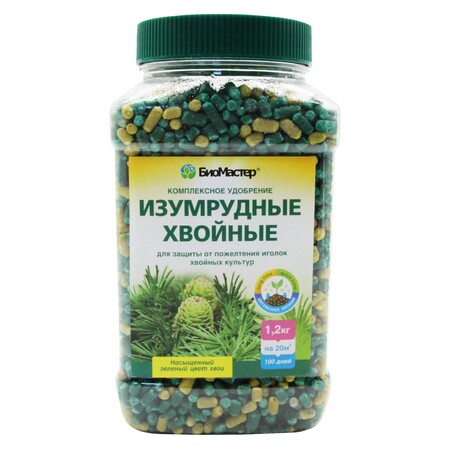 Изумрудные хвойные, комплексное минеральное удобрение, 1,2 кг