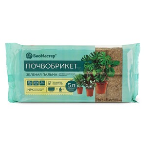 Почвобрикет Зеленая Пальма, 5л, питательный грунт