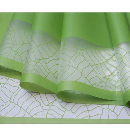 Пленка матовая Листья на кайме 70см x 10м зеленый