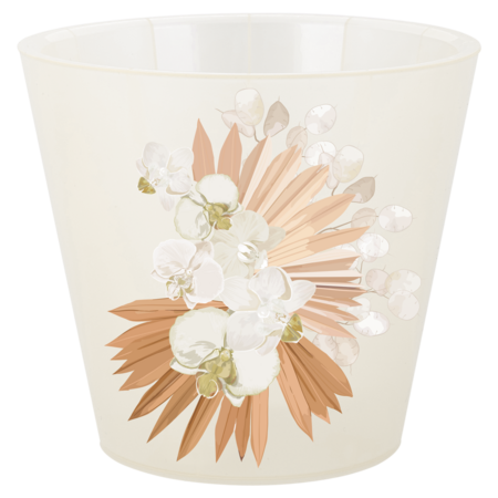 IG619610567 Горшок для цветов InGreen London Orchid Deco D160 мм, 1,6 л с дренажной вставкой, кремовая орхидея
