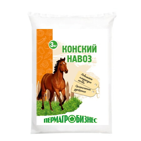 Удобрение Конский навоз гранулированный 3 кг